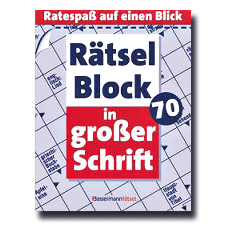 Rätselblock in großer Schrift