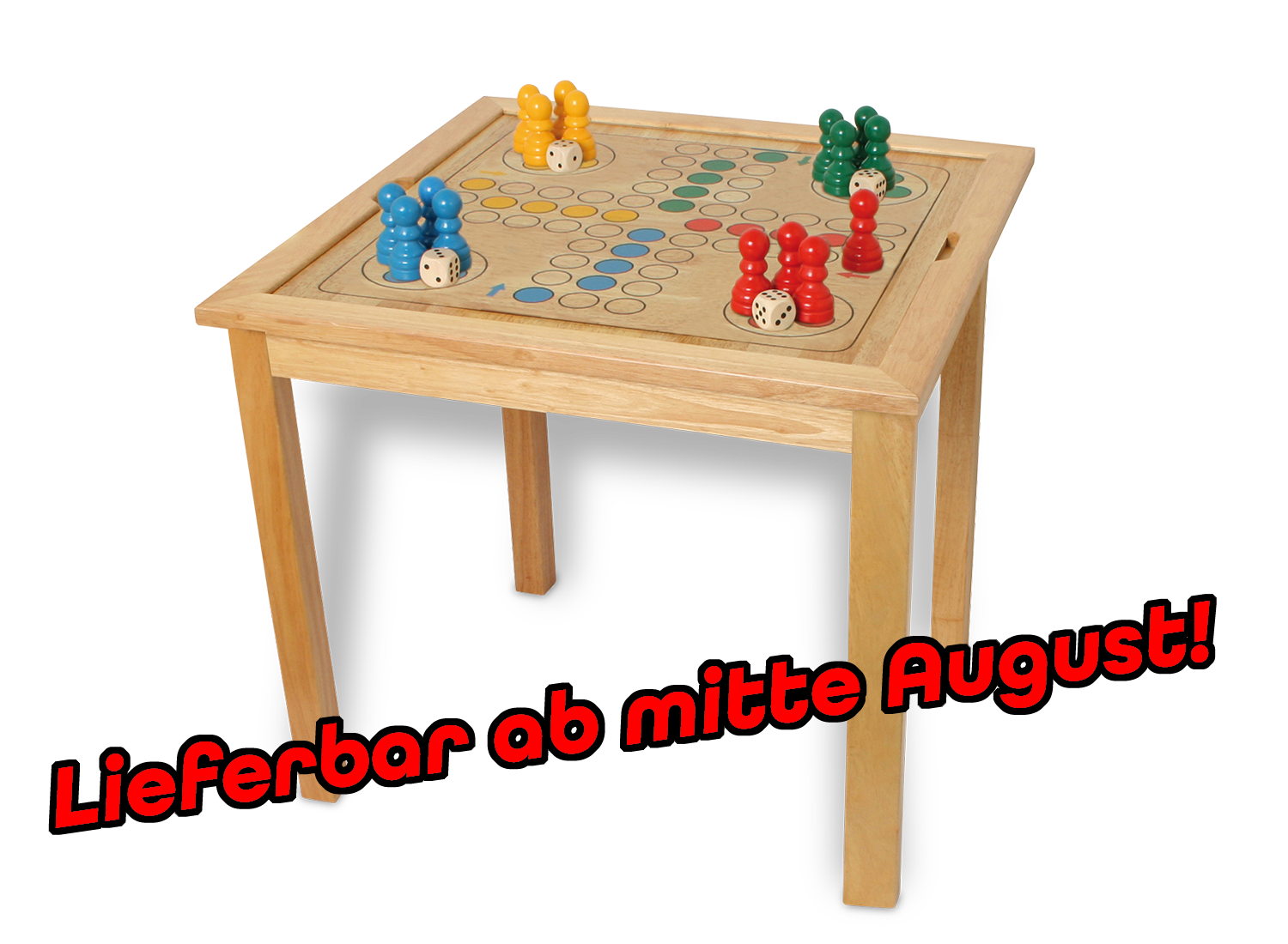 Spieltisch Ludo, Schach, Dame