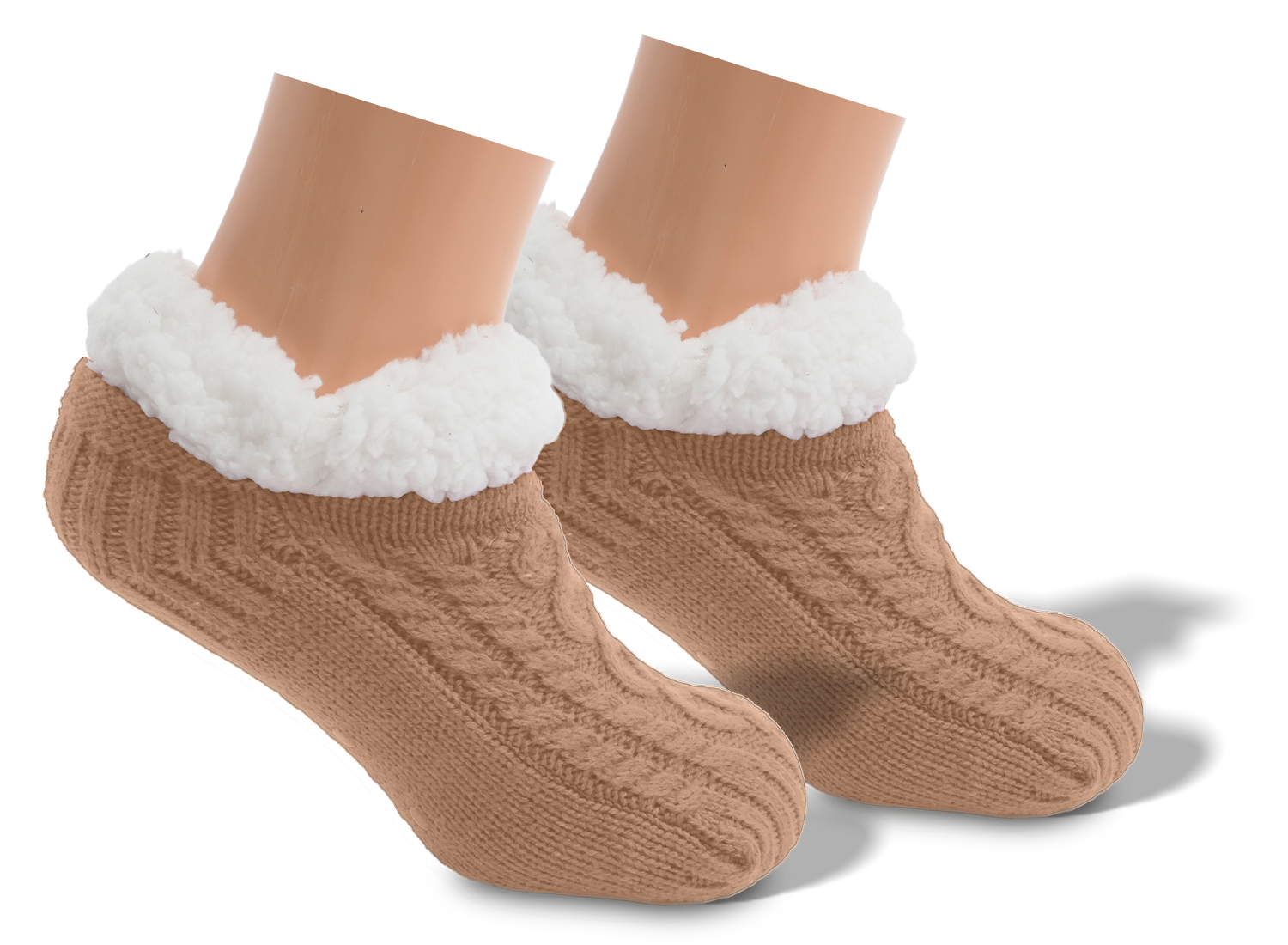 Bettschuh mit Fellrand
