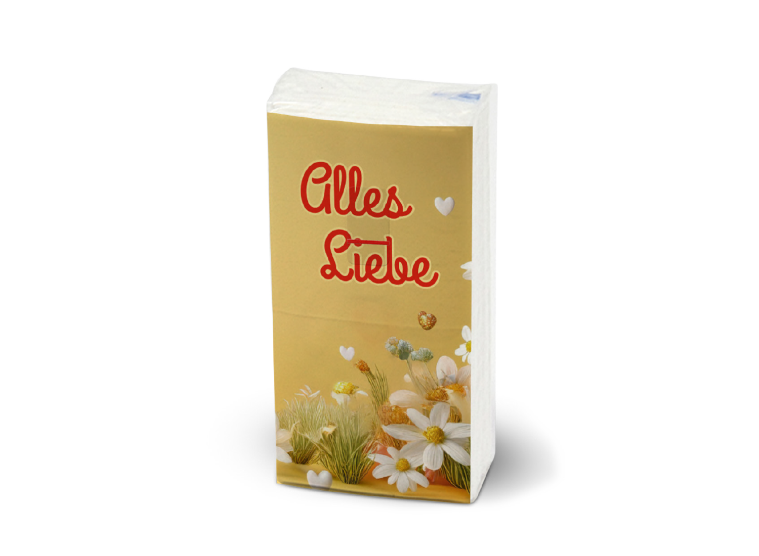 Zellstofftaschentücher "Alles Liebe"