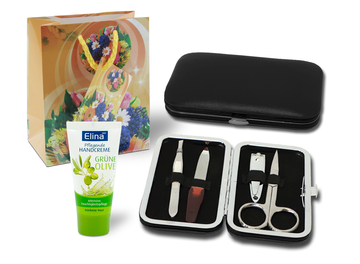 Manikürset 4-teilig mit Elina Olive Handcreme 50 ml