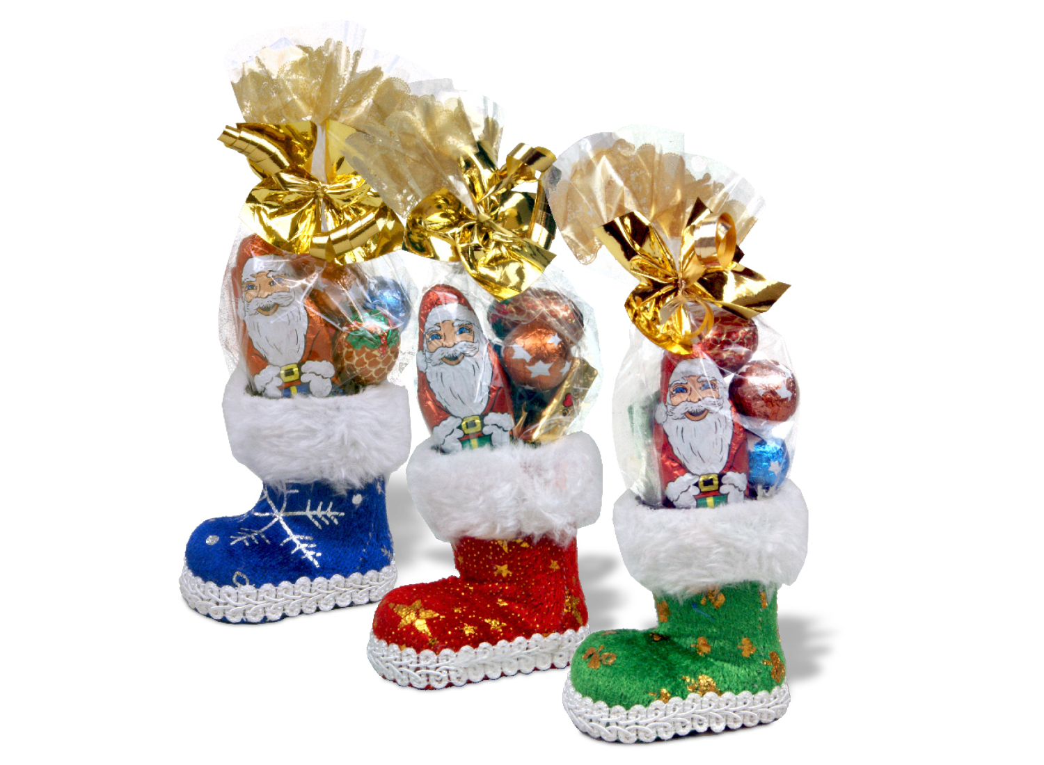 großer Nikolausstiefel mit Schokoladentütchen großer Nikolausstiefel mit Schokoladentütchen